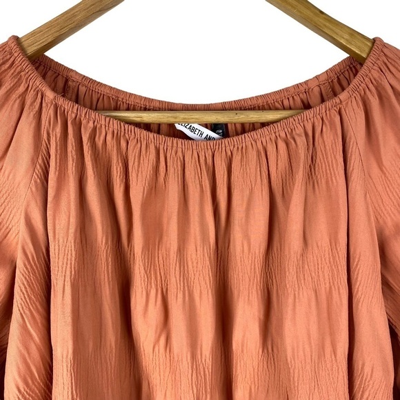 Elizabeth and James Blouse Top Nutmeg Orange Long Bell Sleeves Boho Size XS - Picture 6 of 9